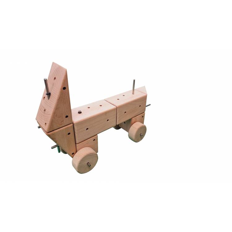 Dřevěná Poly mini stavebnice v boxu